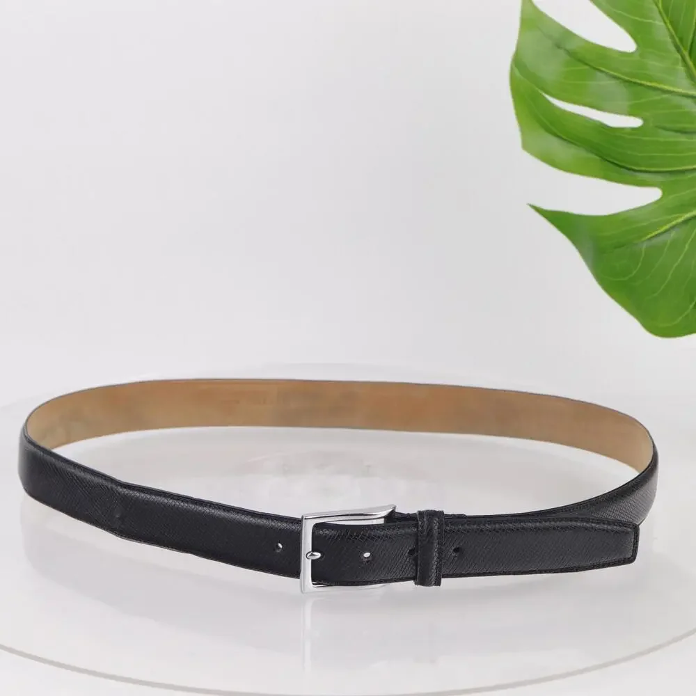 Cole Haan Mens Belt Size 42 Textured Black Leather Dressy‎ Elegant Classic